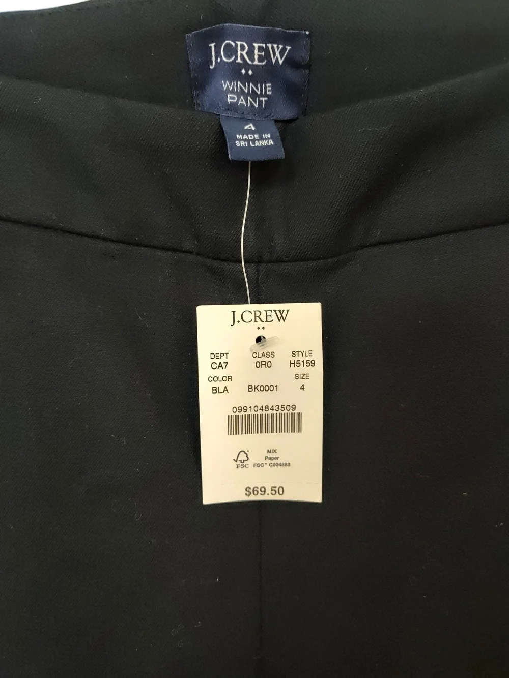 NWT J. Crew Black Winnie Pant - Tailored Ankle Trousers